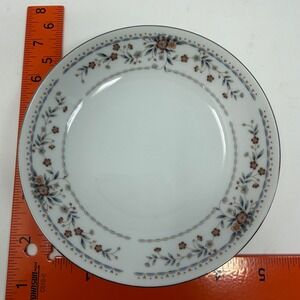 Claremont Fine Porcelain China Plate 6.25" Floral Vine Silver Trim Japan Vintage